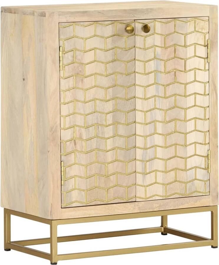 VidaXL -Dressoir-met-2-deuren-55x30x70-cm-massief-mangohout