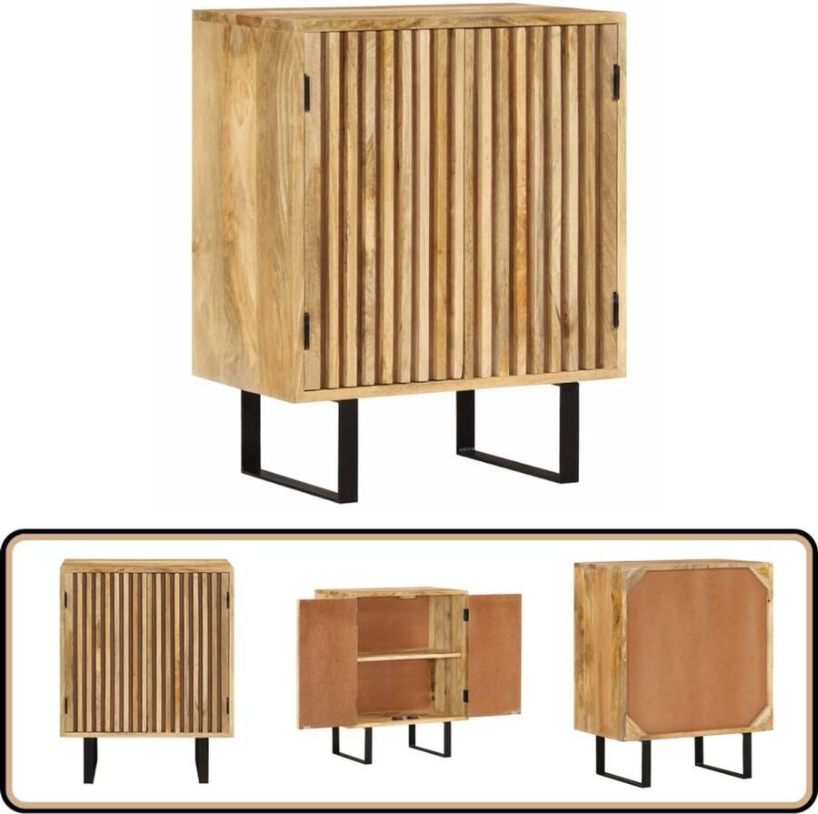 VidaXL Dressoir 2 deuren 55x35x70 cm mangohout Dressoir Mangohout Vintage Houten Dressoir Salontafel