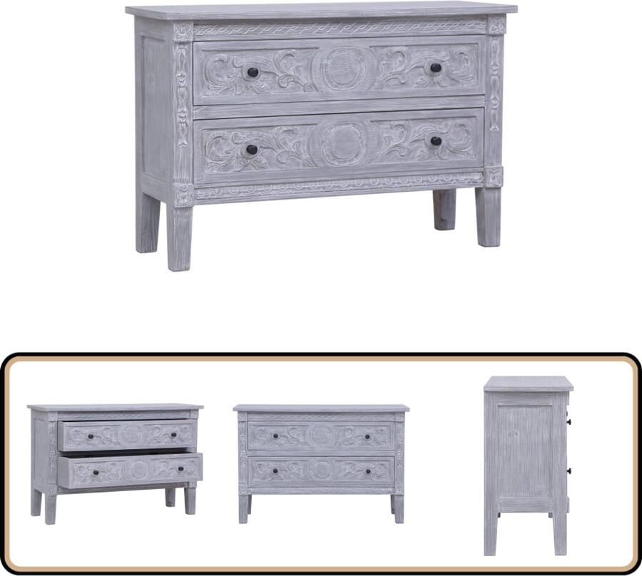 VidaXL Dressoir 2 lades 90x30x60 cm Mahoniehout Dressoir Salontafel Tv Tafel Vintage Dressoir Modern Dressoir