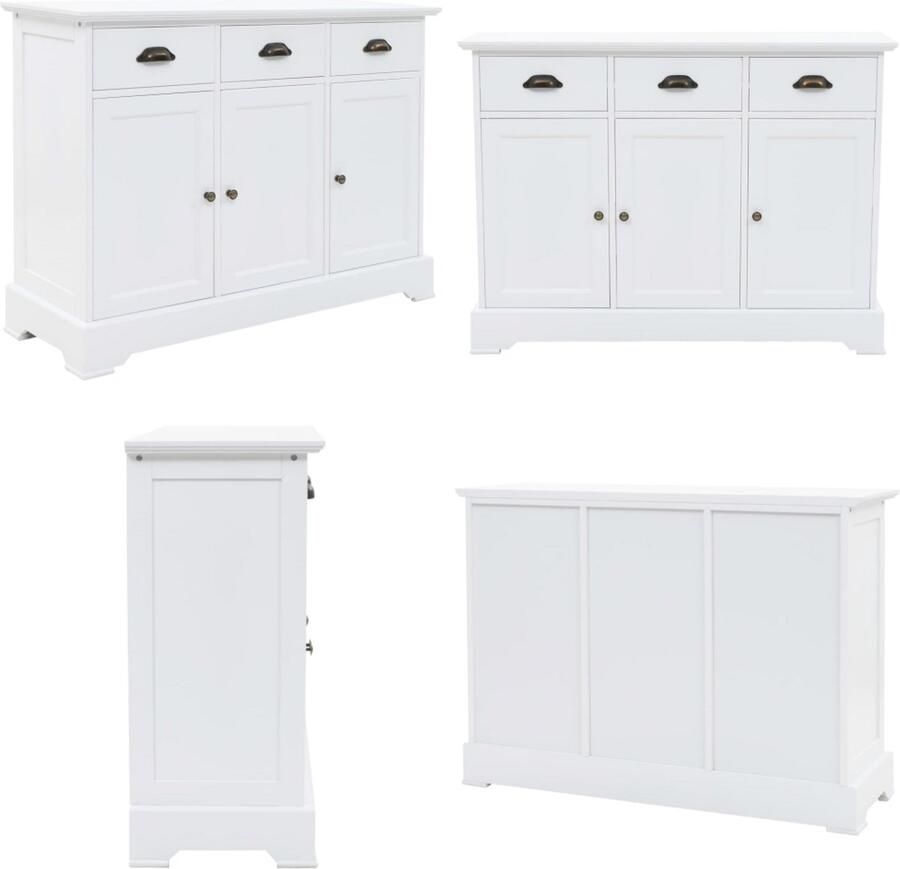 VidaXL Dressoir met 3 deuren 105x35x77 5 cm MDF en grenenhout Dressoir Dressoirs Tv Tafel Tv Tafels