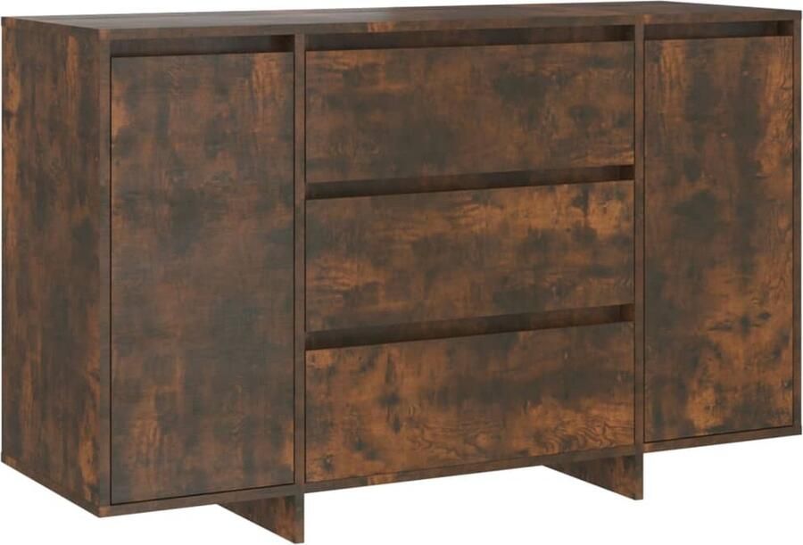 VidaXL Dressoir 3 lades Gerookt Eiken 120 cm Dressoir Buffetkast Opbergkast Houten Dressoir Vintage Dressoir - Foto 2