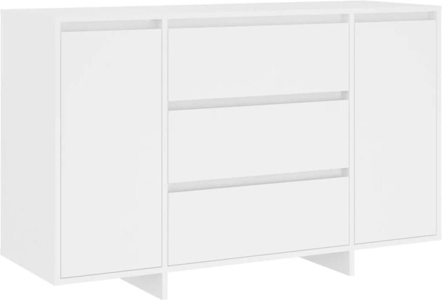 VidaXL Dressoir 3 lades 120x41x75 cm Wit Dressoir Bijzettafel Opbergkast Buffetkast Houten Dressoir