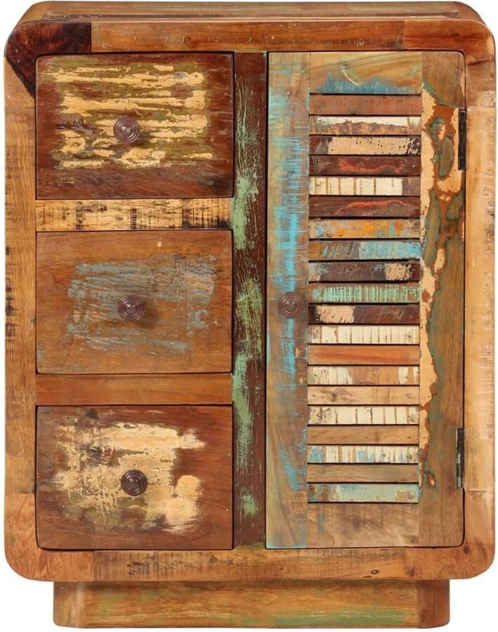 VidaXL Dressoir 3 Lades 55x30x70 cm Gerecycled Hout Dressoir Vintage Dressoir Landelijk Dressoir Houten Dressoir Opbergmeubels