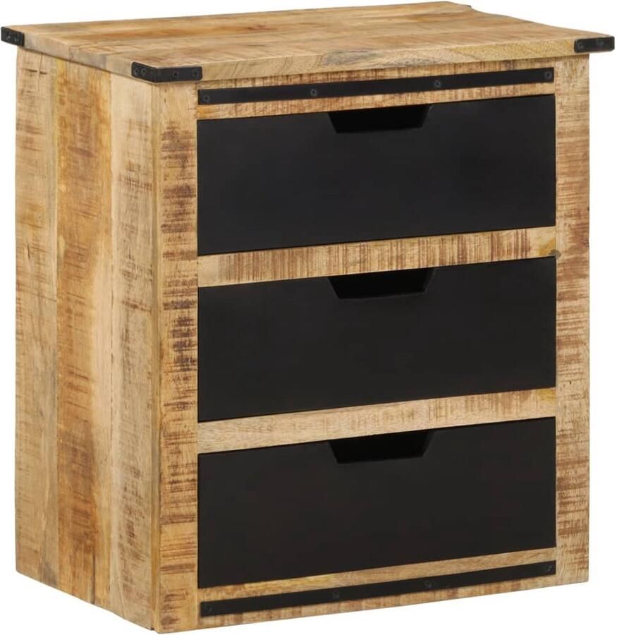 VidaXL Dressoir met 3 lades 55x35x60 cm massief mangohout