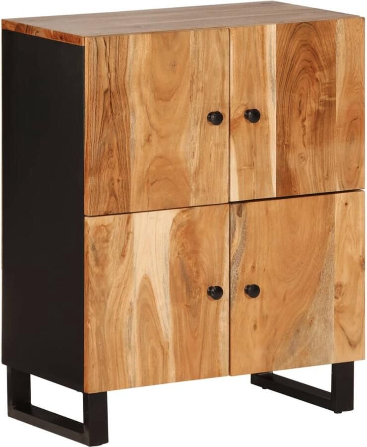VidaXL Dressoir 4 deuren Massief Acaciahout Dressoir Commode Houten Dressoir Vintage Dressoir Salontafel - Foto 2