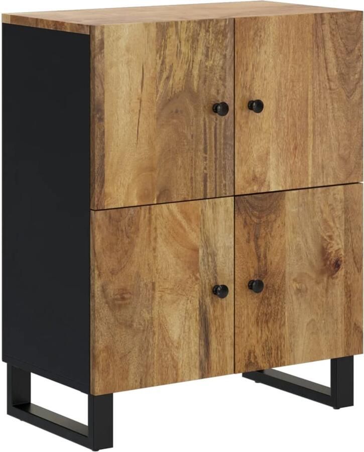 VidaXL Dressoir 4 deuren 60x33x75 cm Mangohout Dressoir Mangohout Dresser Vintage Dressoir Houten Dressoir Salontafel
