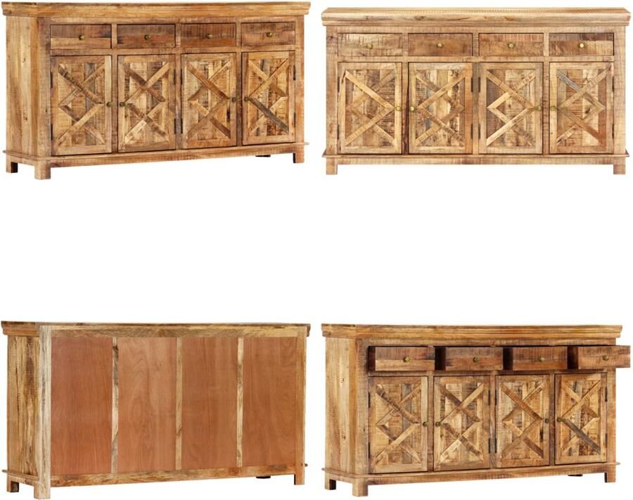 VidaXL Dressoir met 4 lades 160x40x85 cm massief mangohout Dressoir Dressoirs Zijkast Zijkasten