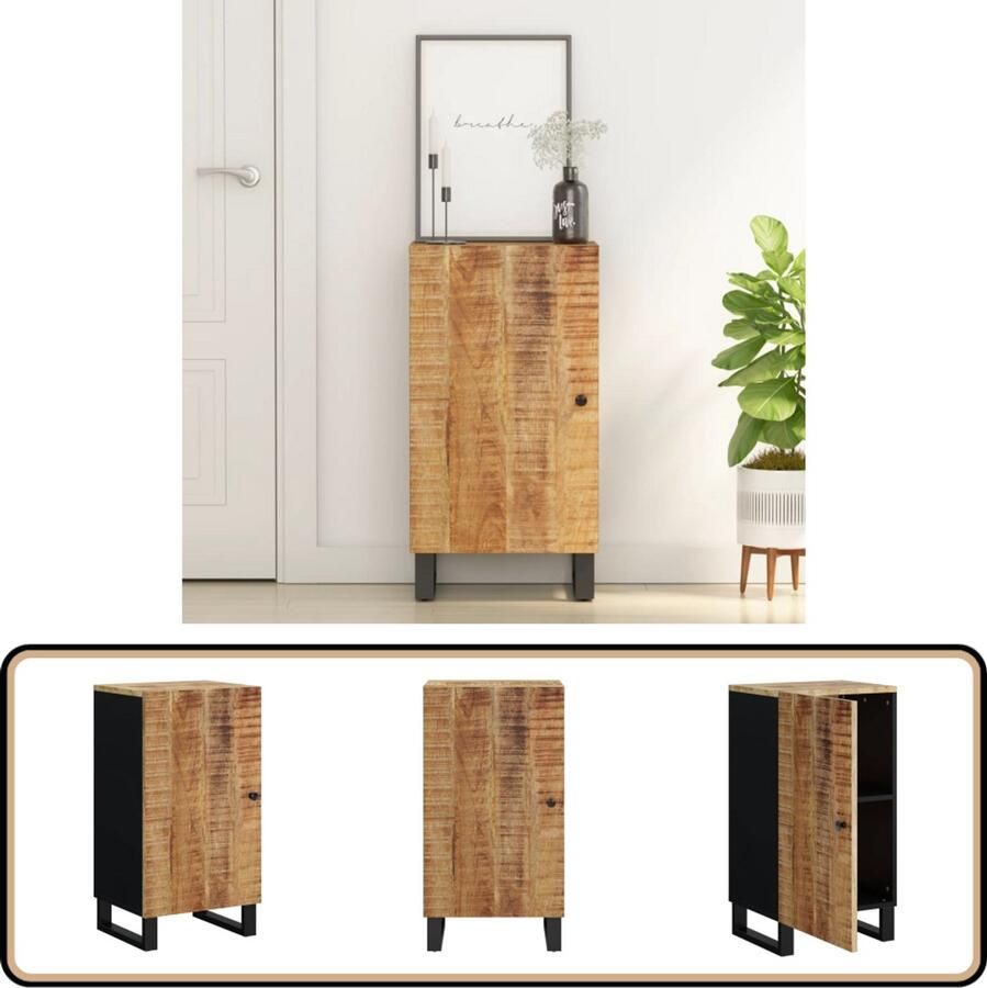 VidaXL Dressoir Massief Mangohout 40x31x75 cm Dressoir Mangohout Vintage Klassiek Salontafel