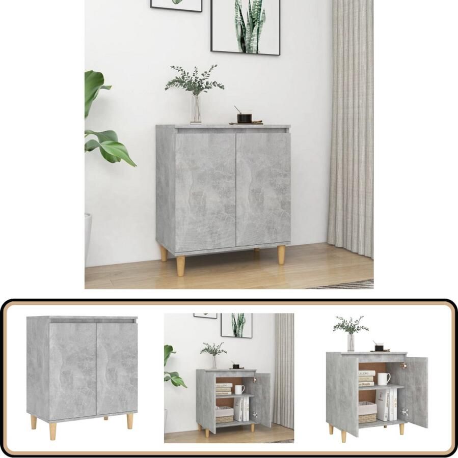 VidaXL Dressoir 60x35x70 cm Betongrijs Dressoir Scandinavisch Design Beton Grijs Opbergkast Salontafel