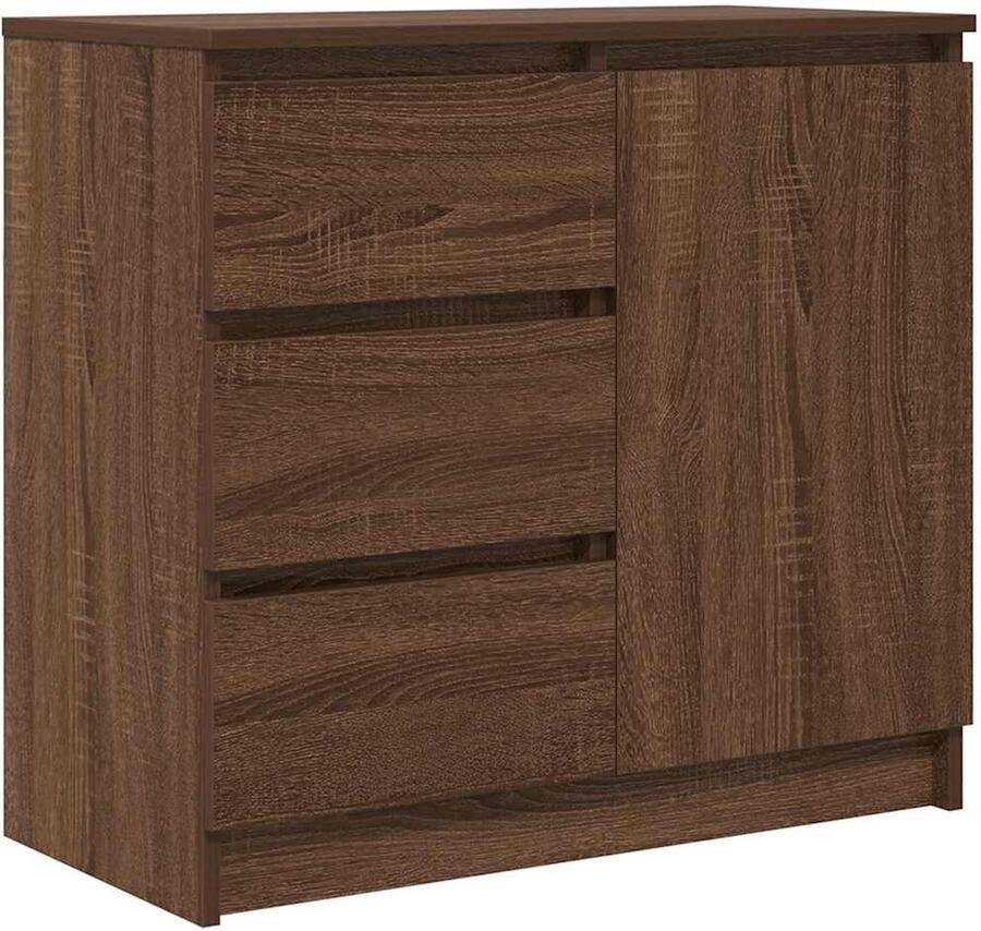 VidaXL Dressoir met lade 71x35x65 cm spaanplaat bruin eikenkleurig