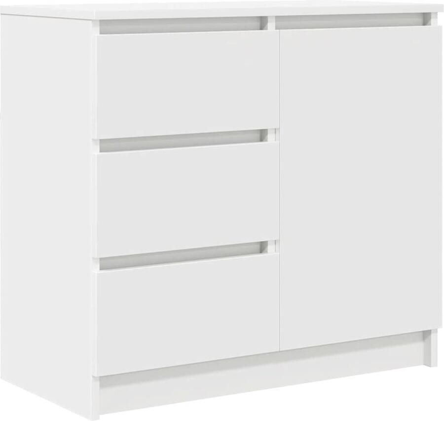 VidaXL Dressoir met lade 71x35x65 cm spaanplaat wit