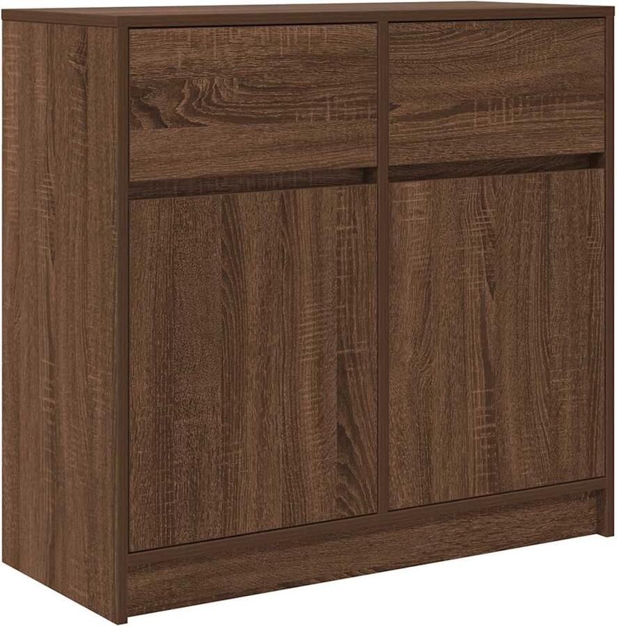 VidaXL Dressoir met lade 80x34x76 cm spaanplaat bruin eikenkleurig