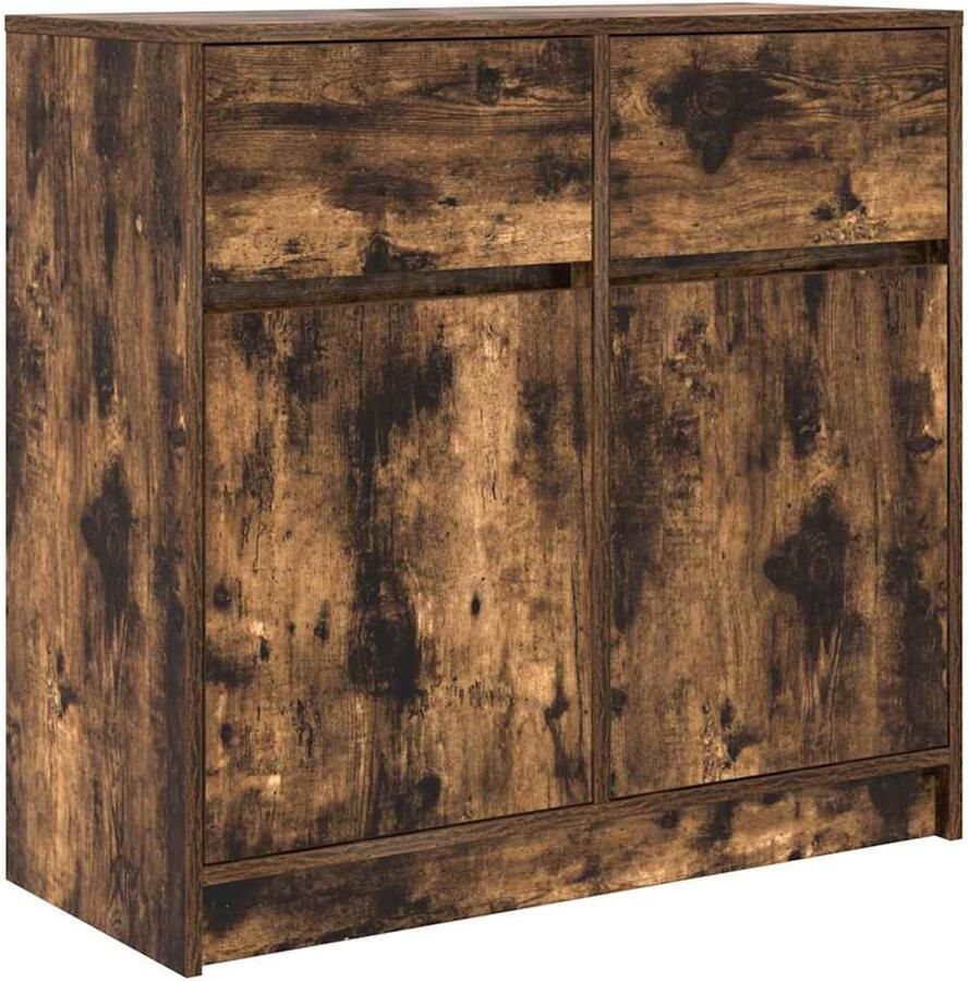 VidaXL Dressoir met lade 80x34x76 cm spaanplaat gerookt eikenkleurig