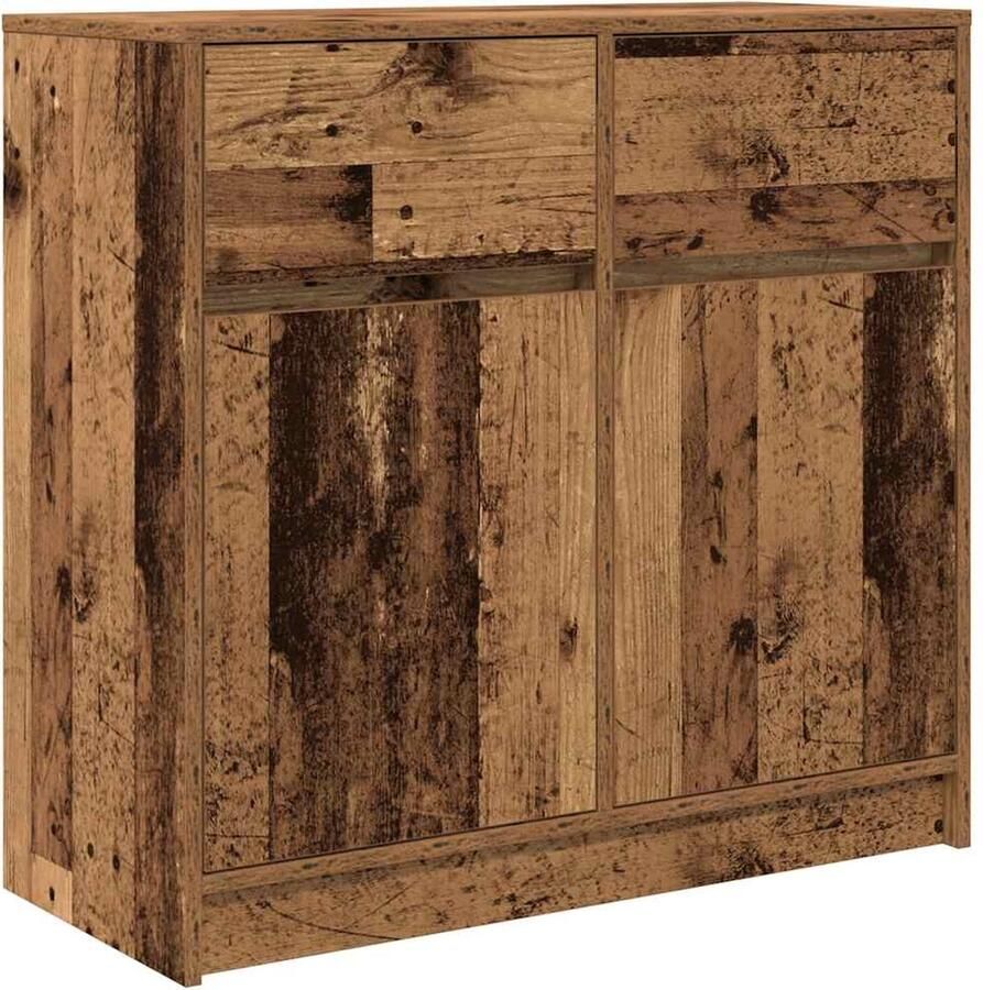 VidaXL Dressoir met lade 80x34x76 cm spaanplaat oud hout