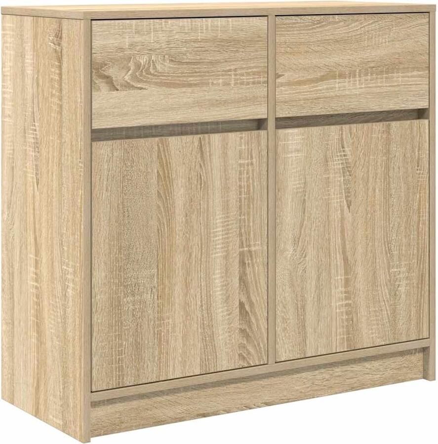 VidaXL Dressoir met lade 80x34x76 cm spaanplaat sonoma eikenkleurig