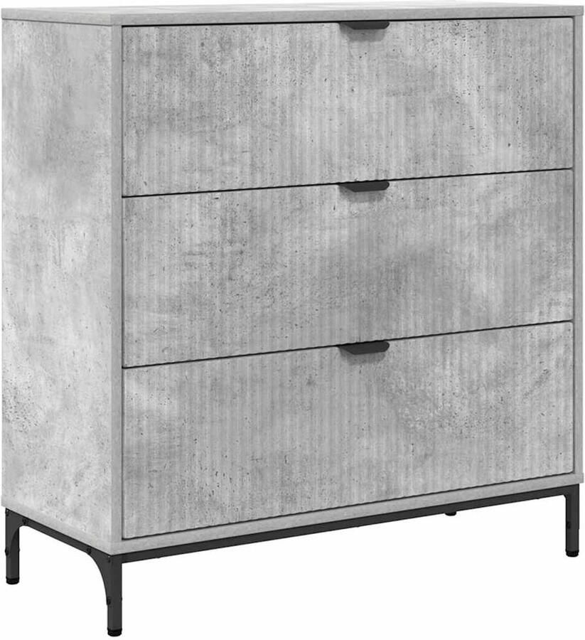 VidaXL Dressoir met lade Betongrijs 79.5 x 33 x 82 cm Bewerkt hout