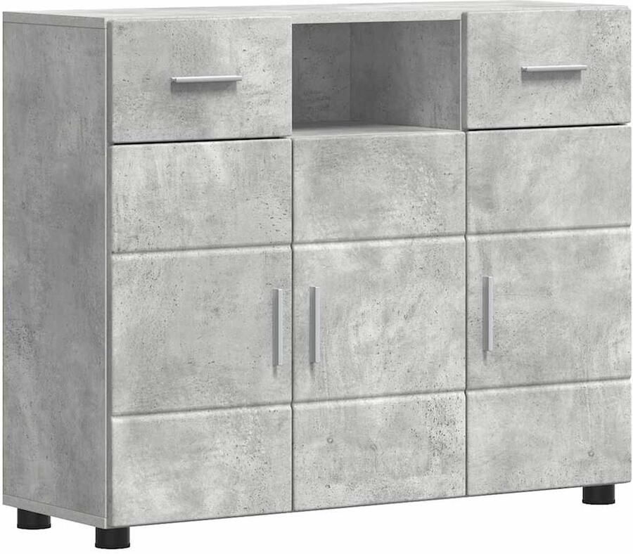 VidaXL Dressoir met lade Betongrijs 88 5 x 30 5 x 73 cm Bewerkt hout