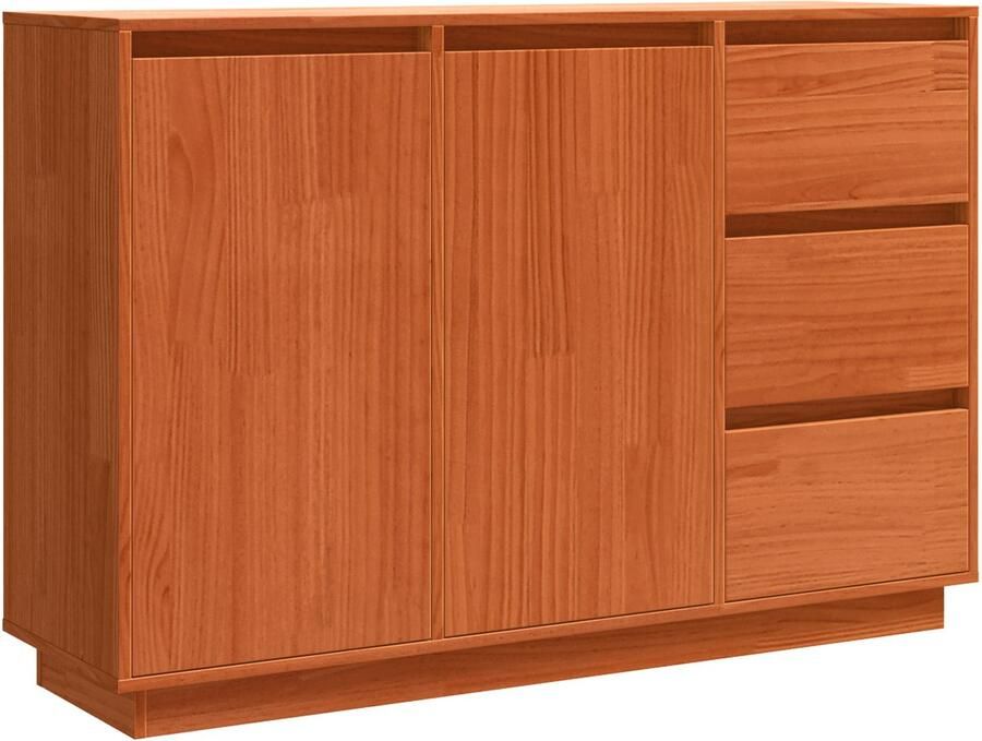VidaXL Dressoir met lade met opslag met de deur Bruin 111 x 34 x 75 cm Massief grenenhout
