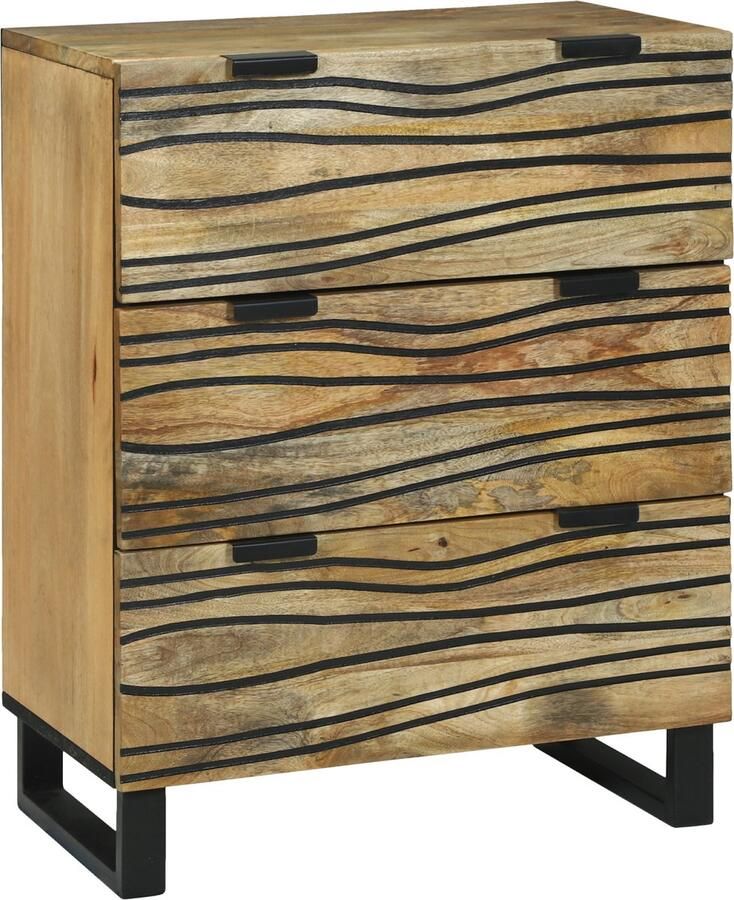 VidaXL Dressoir met lade Bruin 60 x 33.5 x 75 cm Massief mangohout