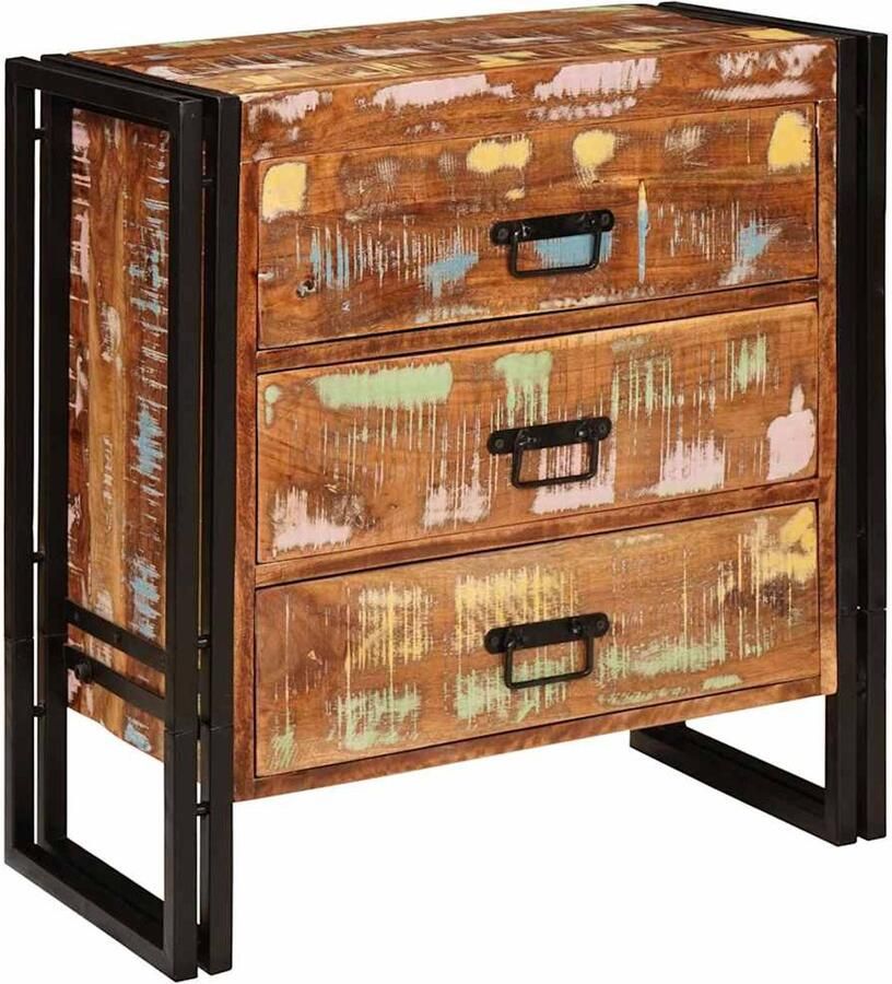 VidaXL Dressoir met lade Bruin 66 x 33 x 70 cm massief gerecycled hout