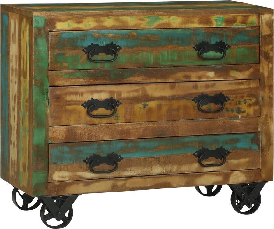 VidaXL Dressoir met lade Bruin 80 x 30 x 65 cm Massief gerecycled hout