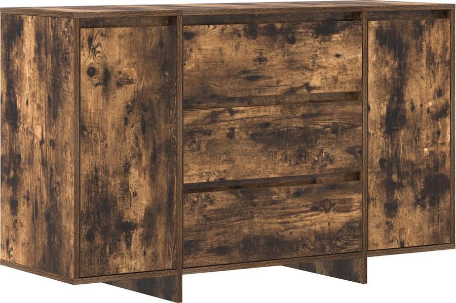 VidaXL Dressoir met lade Gerookt eiken 120 x 41 x 75 cm Bewerkt hout