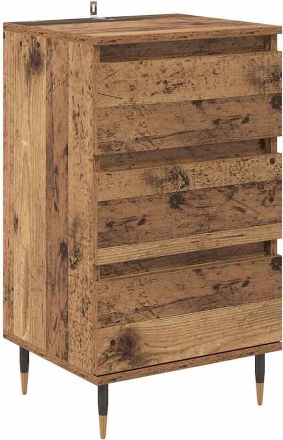 VidaXL Dressoir met lade Oud hout 35 x 40 x 70 cm Bewerkt hout