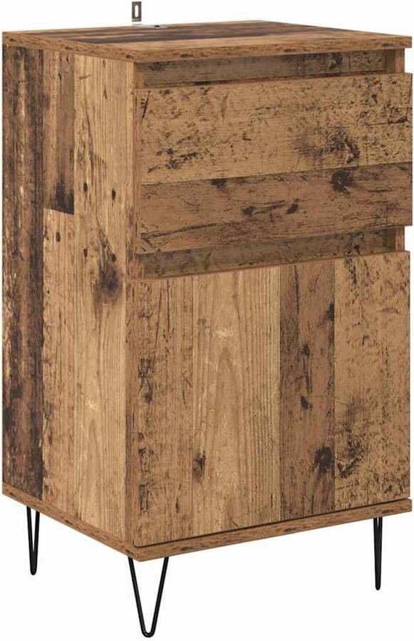 VidaXL Dressoir met lade Oud hout 35 x 40 x 70 cm Bewerkt hout