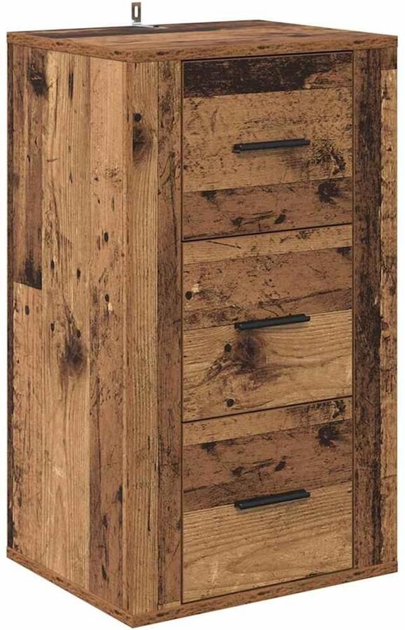 VidaXL Dressoir met lade Oud hout 40 x 33 x 70 cm Bewerkt hout