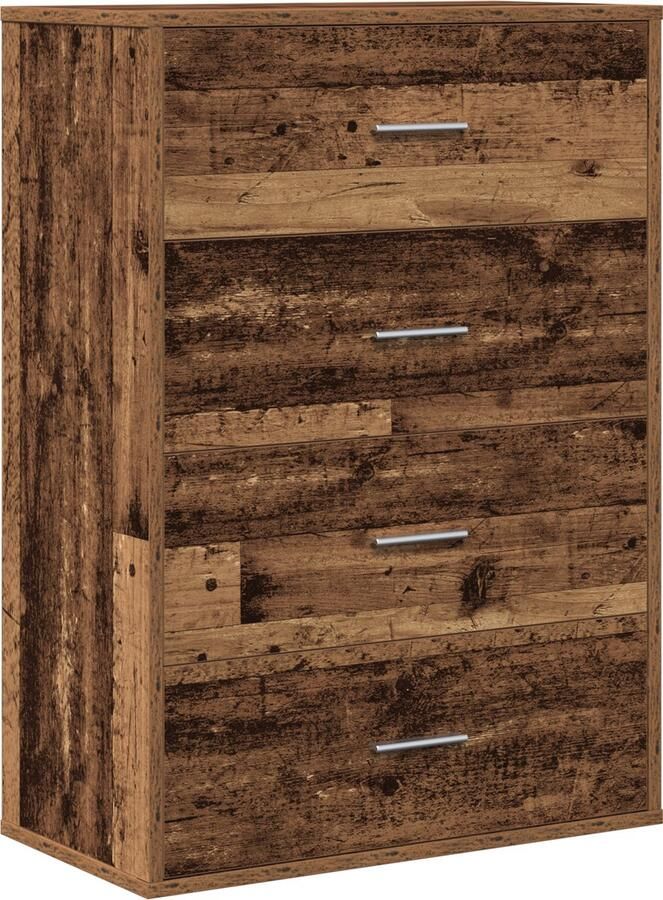 VidaXL Dressoir met lade Oud hout 60 x 31 x 84 cm Bewerkt hout