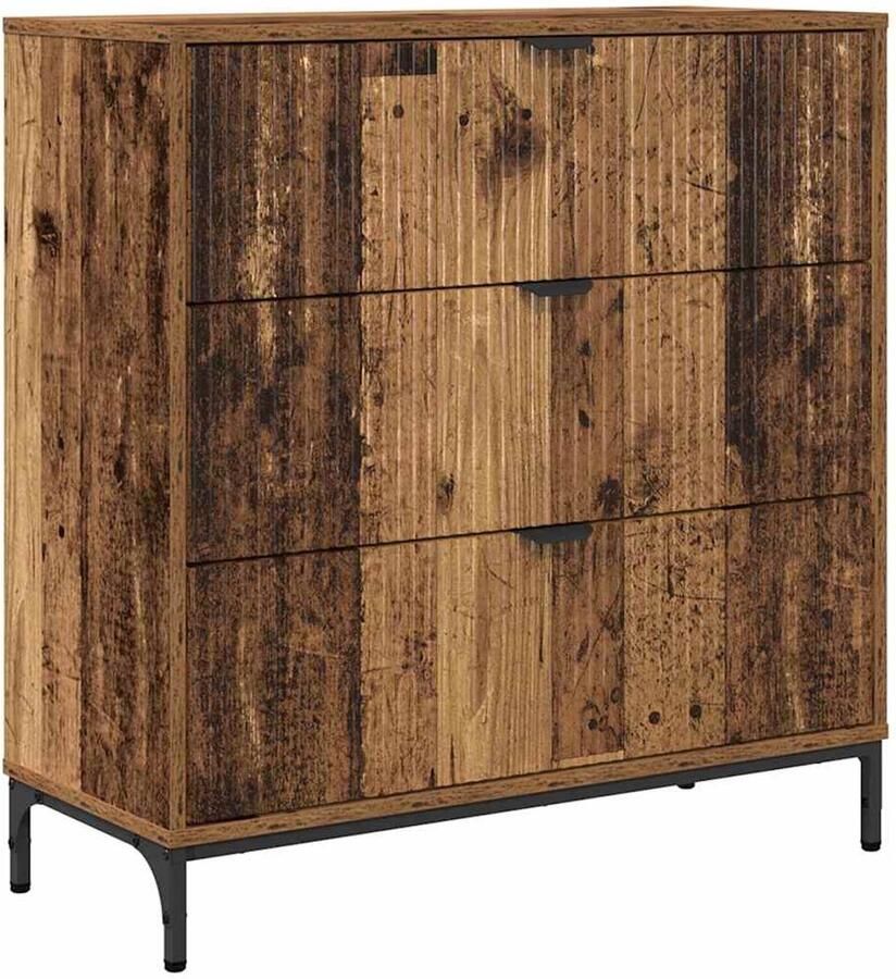 VidaXL Dressoir met lade Oud hout 79.5 x 33 x 82 cm Bewerkt hout