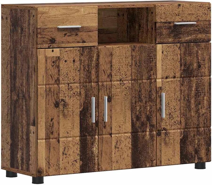 VidaXL Dressoir met lade Oud hout 88 5 x 30 5 x 73 cm Bewerkt hout