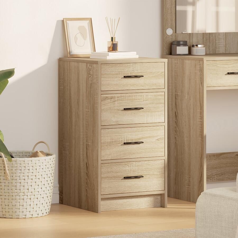 VidaXL Sonoma eiken Bewerkt hout Medium Modern Dressoir Rechthoekig