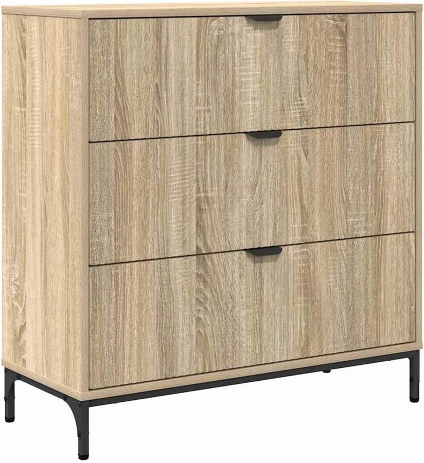 VidaXL Dressoir met lade Sonoma eiken 79.5 x 33 x 82 cm Bewerkt hout