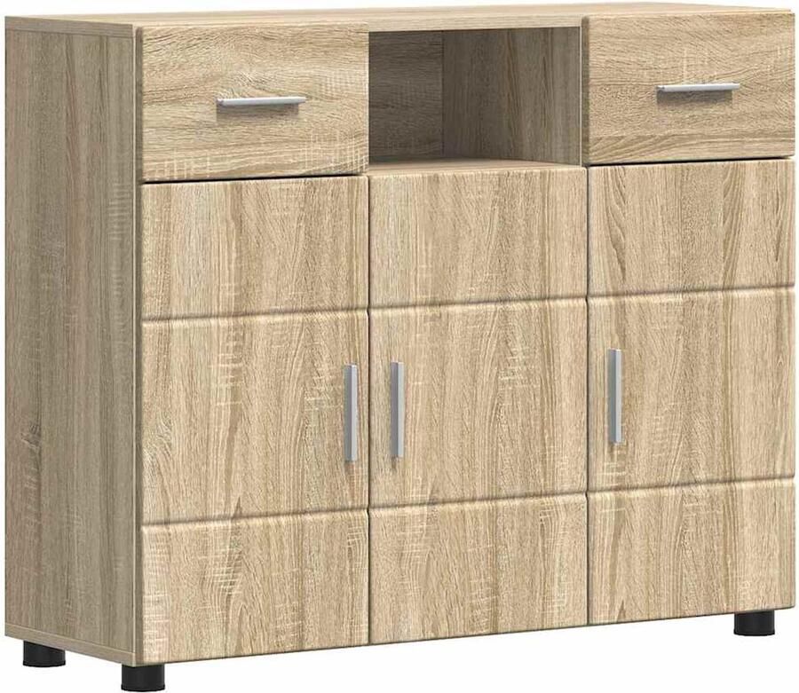 VidaXL Dressoir met lade Sonoma eiken 88 5 x 30 5 x 73 cm Bewerkt hout