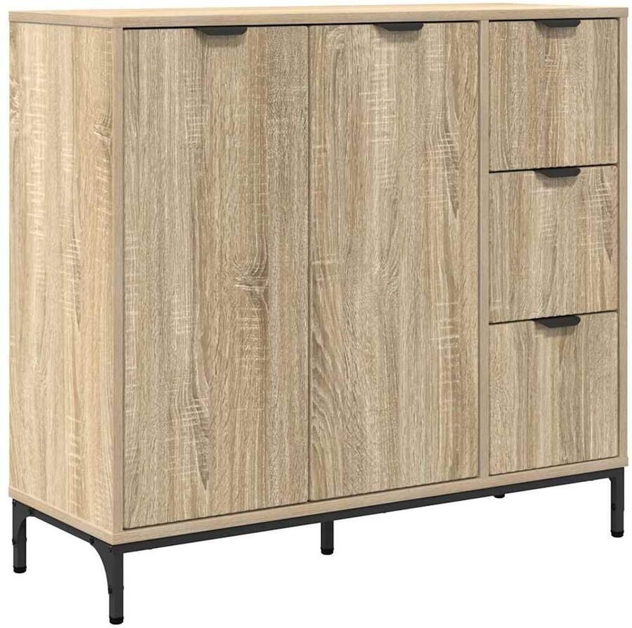 VidaXL Dressoir met lade Sonoma eiken 89.5 x 33 x 82 cm Bewerkt hout