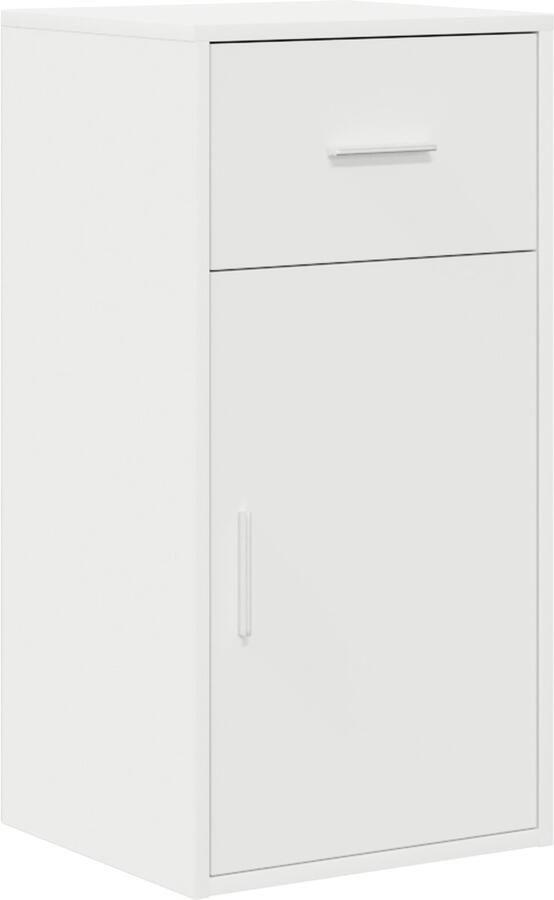 VidaXL Dressoir met lade Wit 38 x 34 5 x 75 cm Bewerkt hout