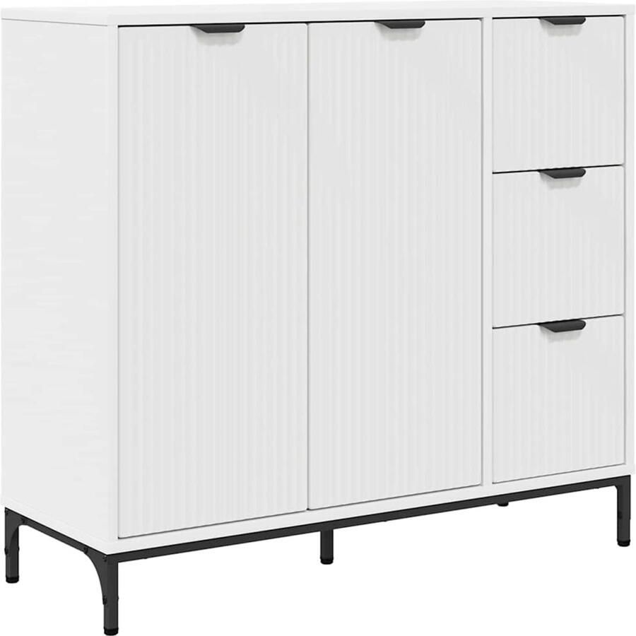 VidaXL Dressoir met lade Wit 89.5 x 33 x 82 cm Bewerkt hout
