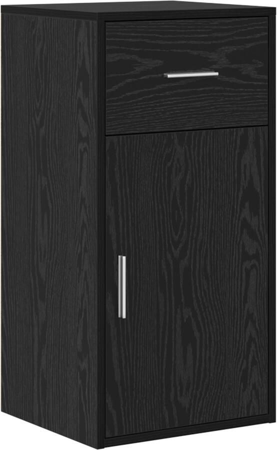 VidaXL Zwart Eiken Opslagkast Zwart Eiken MDF met Zwart Eiken Fineer