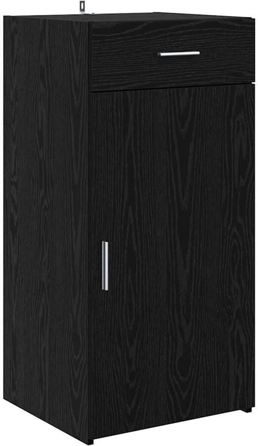 VidaXL Dressoir met lade Zwart eiken 42 5 x 40 x 93 cm Bewerkt hout