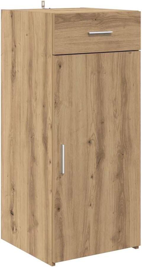 VidaXL Dressoir met lade Zwart eiken 42.5 x 40 x 93 cm Bewerkt hout