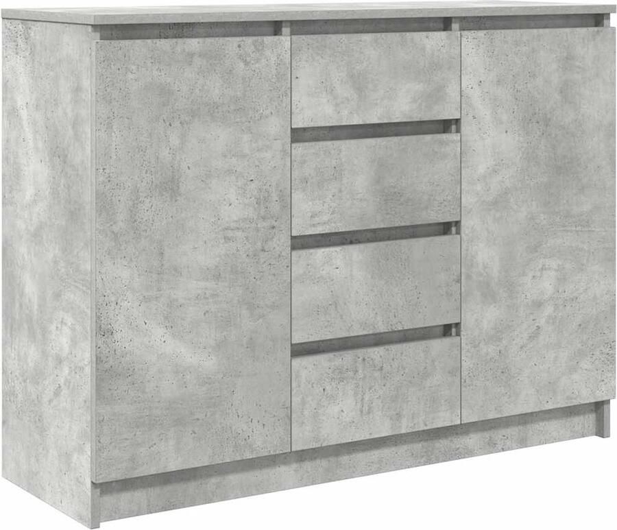 VidaXL Dressoir met lades 100 5x35x76 cm spaanplaat betongrijs