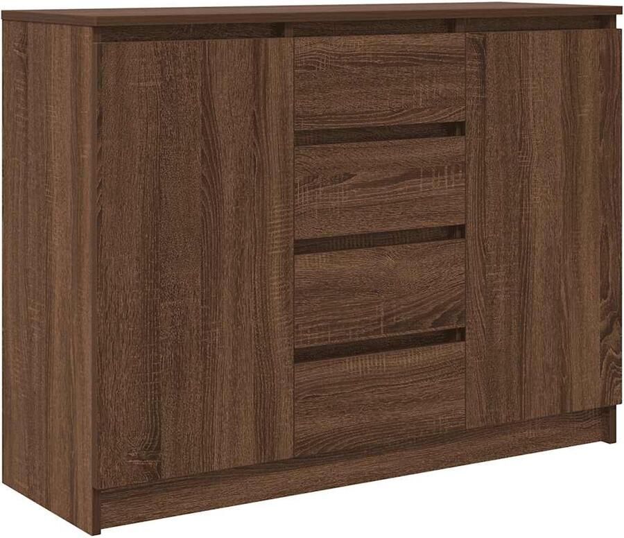 VidaXL Dressoir met lades 100 5x35x76 cm spaanplaat bruin eikenkleurig