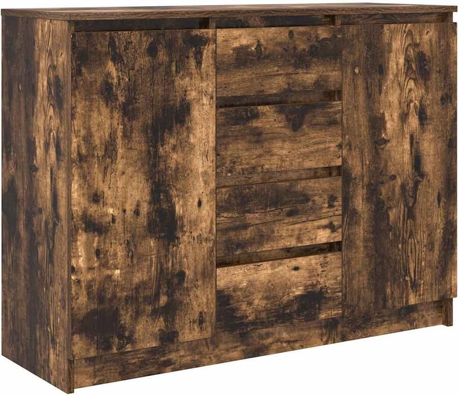 VidaXL Dressoir met lades 100 5x35x76 cm spaanplaat gerookt eiken