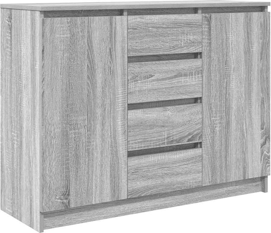 VidaXL Dressoir met lades 100 5x35x76 cm spaanplaat grijs Sonoma