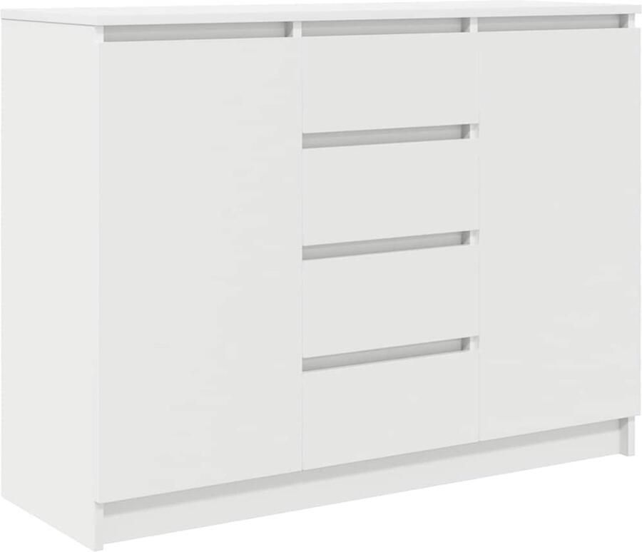 VidaXL Dressoir met lades 100 5x35x76 cm spaanplaat wit