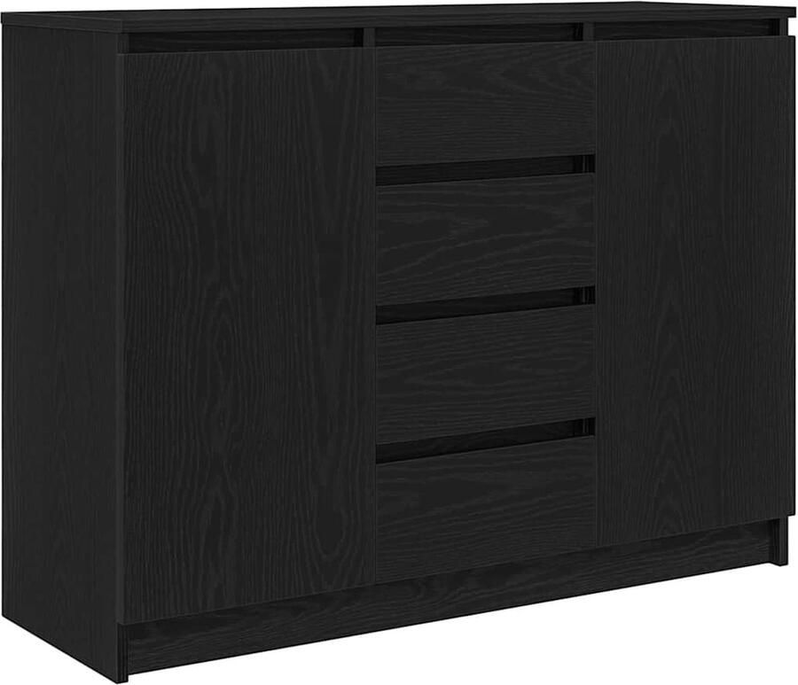 VidaXL Dressoir met lades 100 5x35x76 cm spaanplaat zwart eikenkleurig