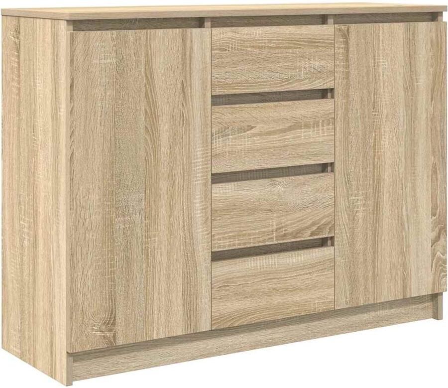 VidaXL Dressoir met lades 100 5x35x76cm spaanplaat sonoma eikenkleurig