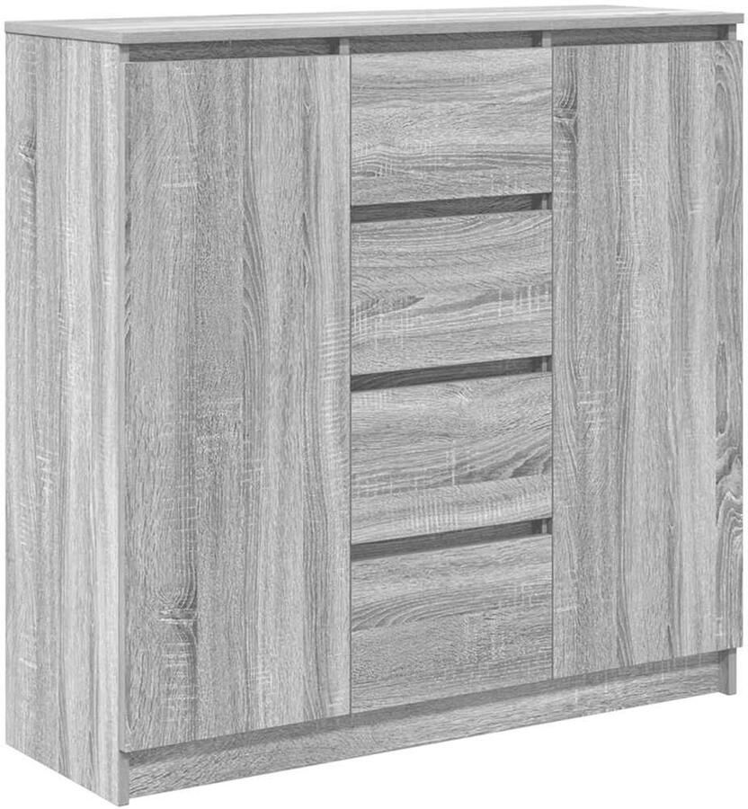 VidaXL Dressoir met lades 100 5x35x98 5 cm spaanplaat grijs Sonoma