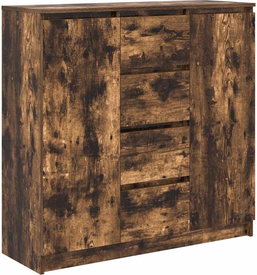 VidaXL Dressoir met lades 100 5x35x98 5cm spaanplaat gerookt eikenhout